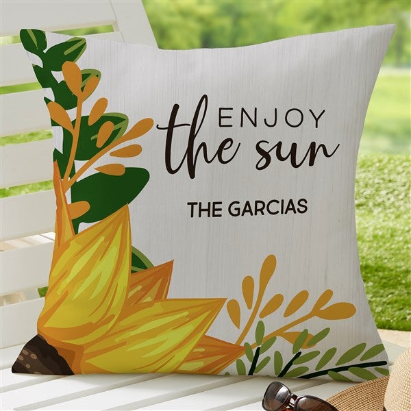 Summertime Sunflowers Personalized Outdoor Throw Pillows - 27499