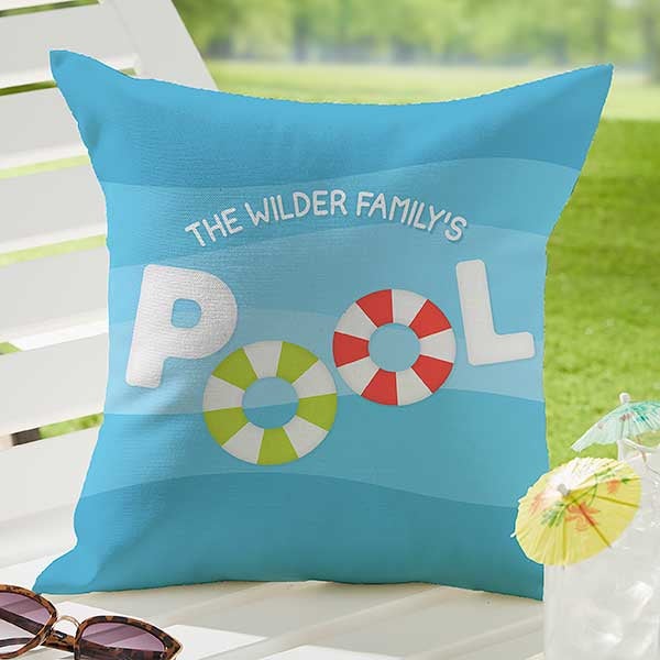 Pool Welcome Personalized Outdoor Throw Pillows - 27501