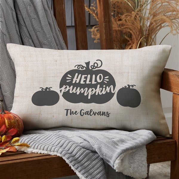 Hello Pumpkin Personalized Outdoor Throw Pillows - 27505