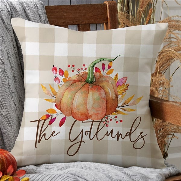 Autumn Watercolors Personalized Outdoor Throw Pillows - 27506