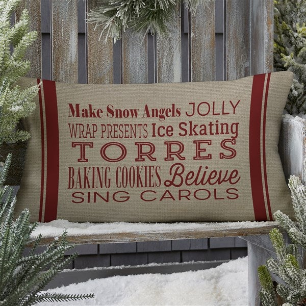 Holiday Traditions Personalized Outdoor Throw Pillows - 27508