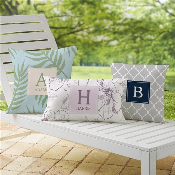 Coastal Chic Custom Pattern Personalized Outdoor Throw Pillows