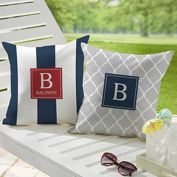 Coastal Chic Custom Pattern Personalized Outdoor Throw Pillows - 27512