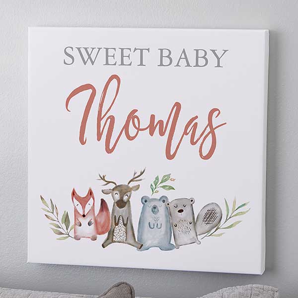 Sweet Baby Woodland Personalized Canvas Prints - 27518