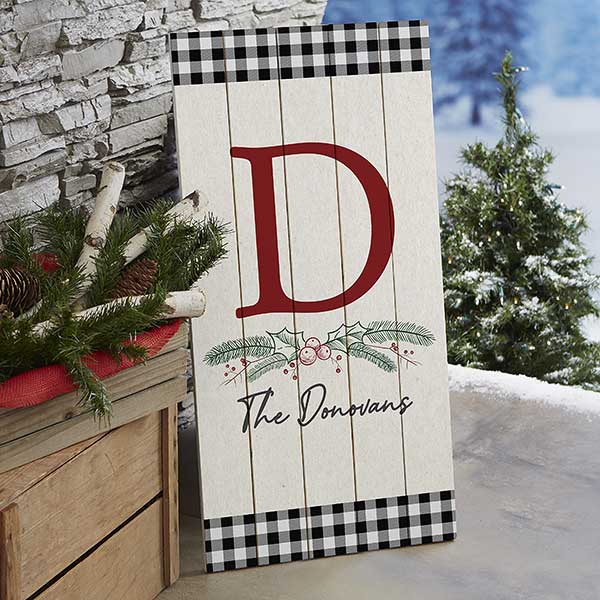 Festive Foliage Personalized Standing Wood Sign - 27525