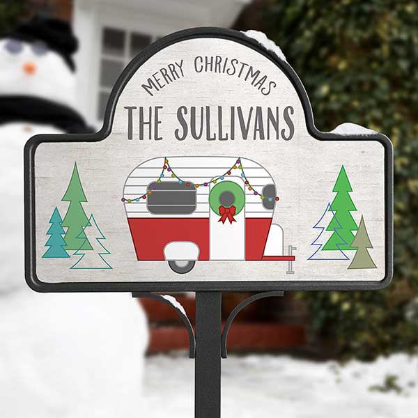 Christmas Camper Personalized Magnetic Garden Sign - 27528
