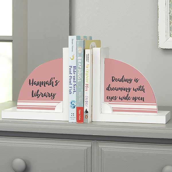 Setting Into The Sea Bookends for Home Decor,Set of 2 Bookshelf,Personalized Wooden Bookends,Book Holder for The Nursery Family Room Library 
