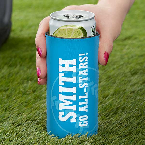 Baseball Personalized Slim Can Cooler - 27539