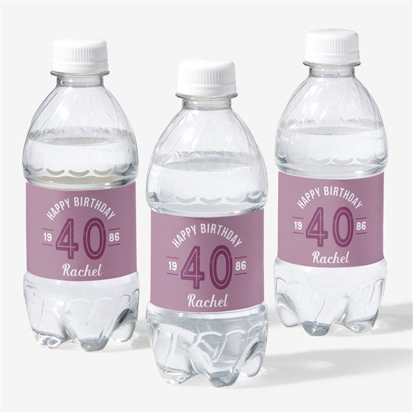 Modern Birthday Personalized Water Bottle Labels - 27546