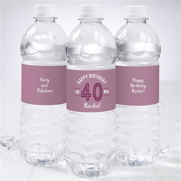 Modern Birthday Personalized Water Bottle Labels - 27546
