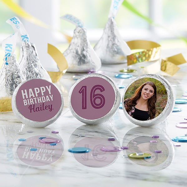Modern Birthday Personalized Candy Stickers - 27549
