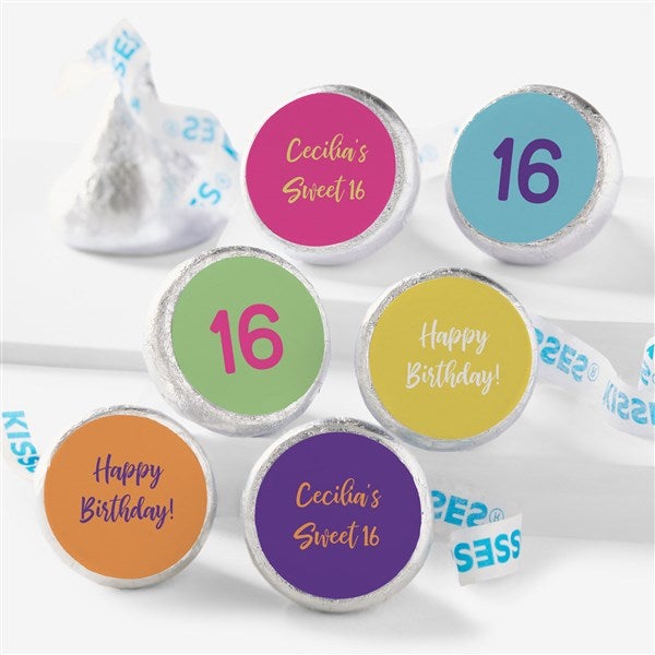 Birthday Confetti Personalized Candy Stickers - 27550