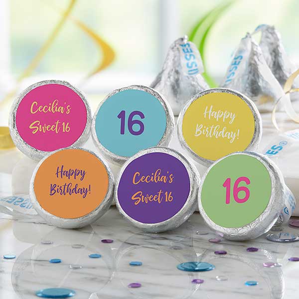 Birthday Confetti Personalized Candy Stickers - 27550