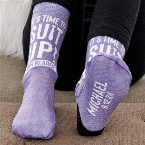 It's Time To Suit Up Personalized Wedding Socks for Kids - 27600