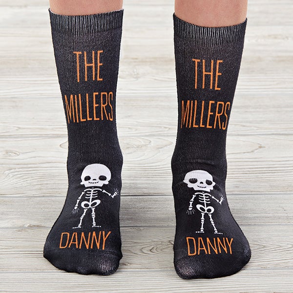 Skeleton Family Personalized Halloween Kids Socks - 27606