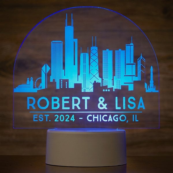 Chicago Skyline Personalized Light Up LED Sign - 27626