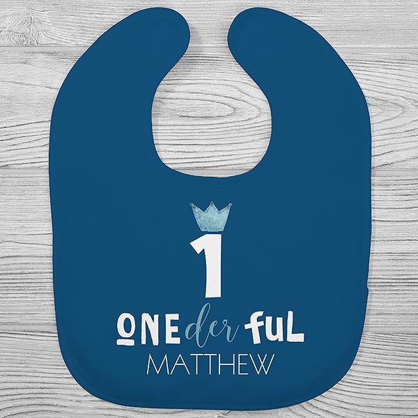Onederful Boy First Birthday Personalized Baby Bibs - 27636