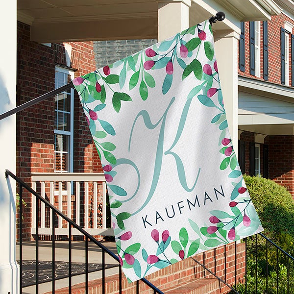 Spring Floral Personalized House Flag - 27650