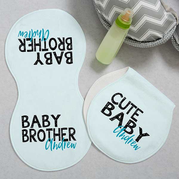 Little Brother Personalized Burp Cloths