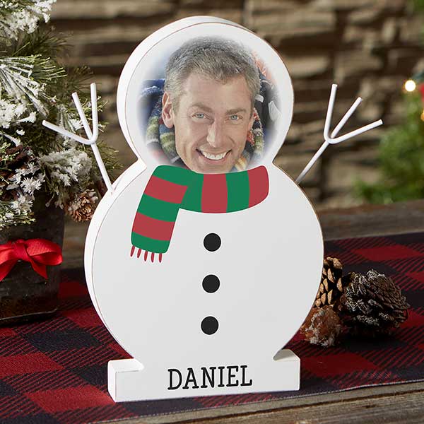 Photo Face Personalized Wooden Snowman - 27738