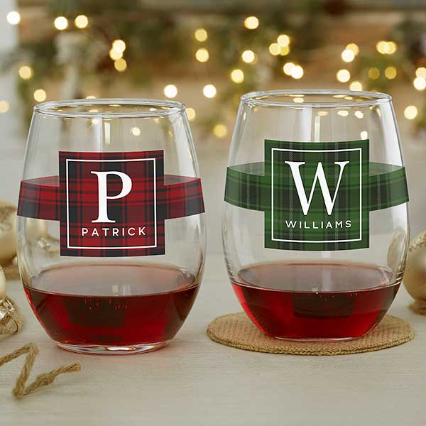 Holiday Snowflakes Stemless Wine Glasses Set of 4 - 21oz