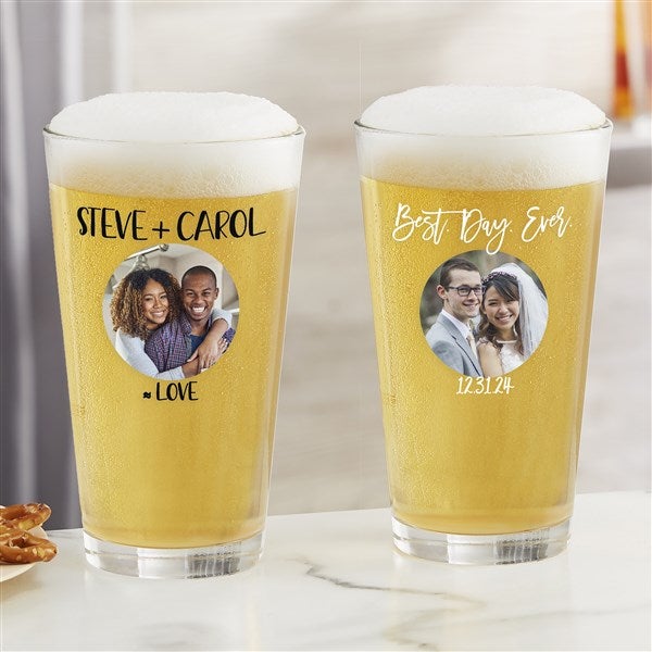 Photo Message For Couple Personalized Beer Glasses - 27805
