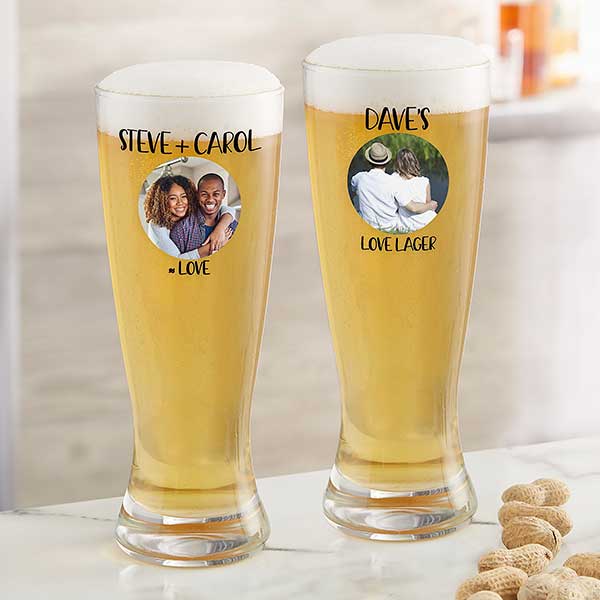 Photo Message For Couple Personalized Beer Glasses - 27805