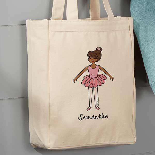Ballerina Personalized Canvas Tote Bags - 27836