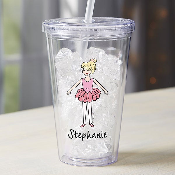 philoSophie's Ballerina Personalized 17 oz. Acrylic Insulated Tumbler