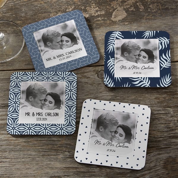 Wedding Custom Pattern Personalized Photo Coasters - 27847