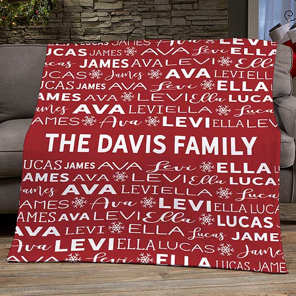 Snowflake Family Personalized Christmas Blankets - 27856