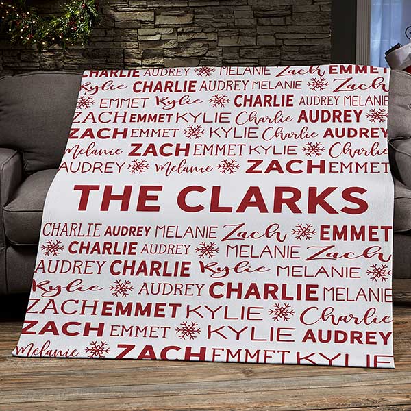 Snowflake Family Personalized Christmas Blankets - 27856