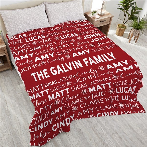 Snowflake Family Personalized Christmas Blankets - 27856