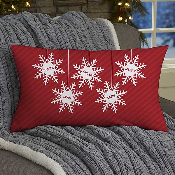 Snowflake Family Personalized Christmas Throw Pillows - 27860