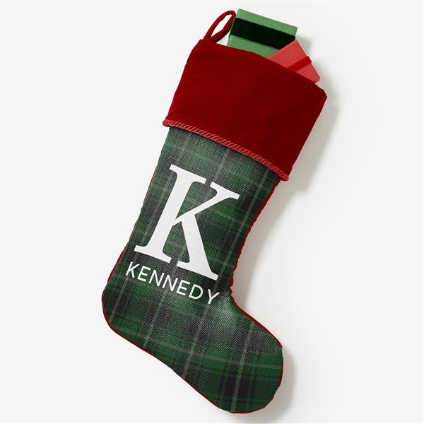 Christmas Plaid Personalized Christmas Stockings - 27862