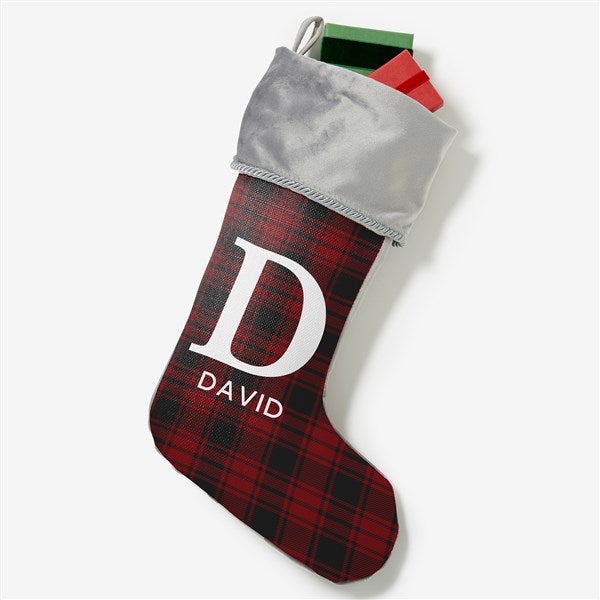 Christmas Plaid Personalized Christmas Stockings - 27862