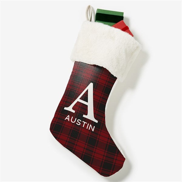 Christmas Plaid Personalized Christmas Stockings - 27862
