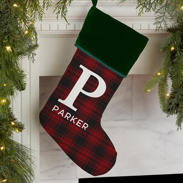 Christmas Plaid Personalized Christmas Stockings - 27862