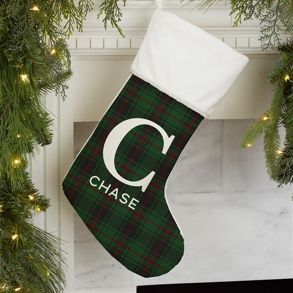 Christmas Plaid Personalized Christmas Stockings - 27862