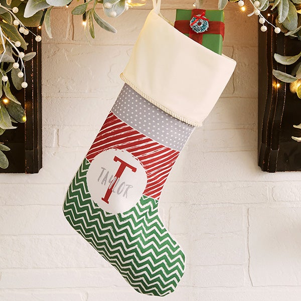 Yours Truly Personalized Ivory Christmas Stockings - Christmas Clearance