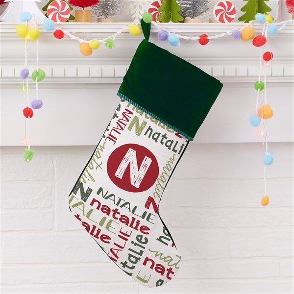 Youthful Name Personalized Kids Christmas Stockings - 27864