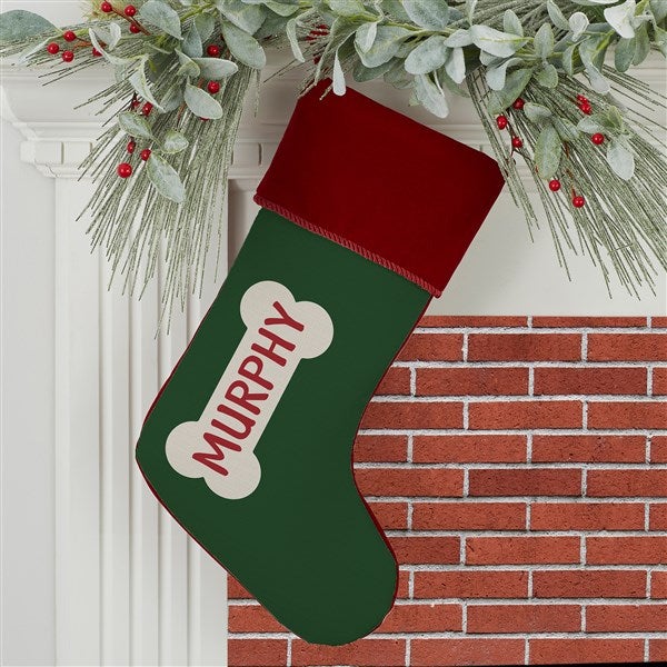 Dog Bone Personalized Dog Christmas Stockings - 27876