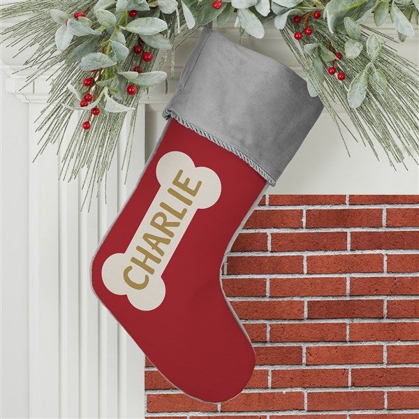 Dog Bone Personalized Dog Christmas Stockings - 27876