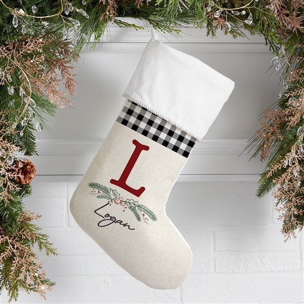 Festive Foliage Personalized Christmas Stockings - 27877