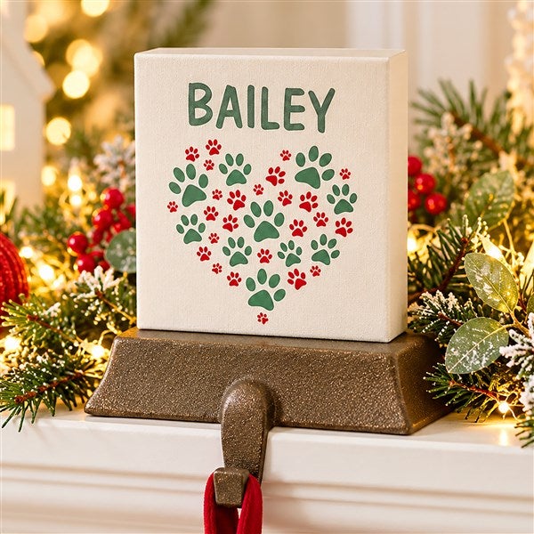 Paws On My Heart Personalized Christmas Pet Stocking Holder - 27887
