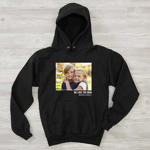 Photo For Her Personalized Hanes Black Hooded Sweatshirt