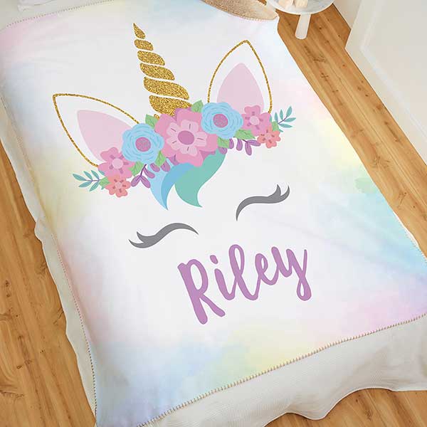 Personalised unicorn blanket deals