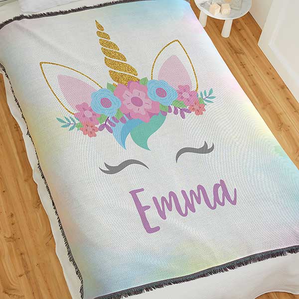 Unicorn throw deals