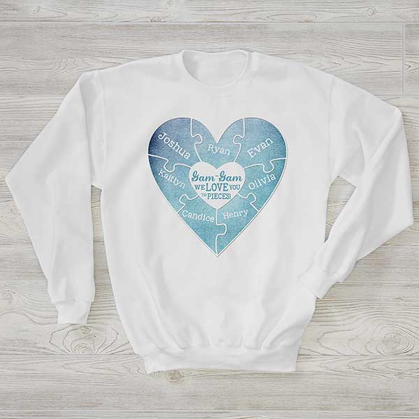 We Love You to Pieces Personalized Adult Sweatshirts - 27942