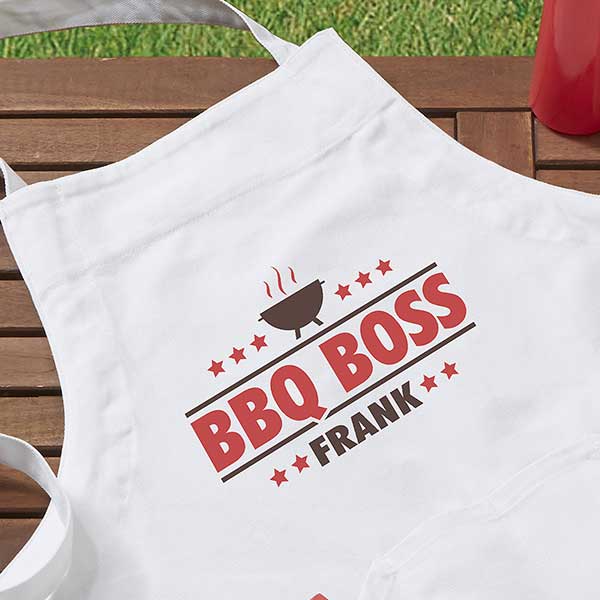 Personalized BBQ Boss Aprons & Potholders - 27947